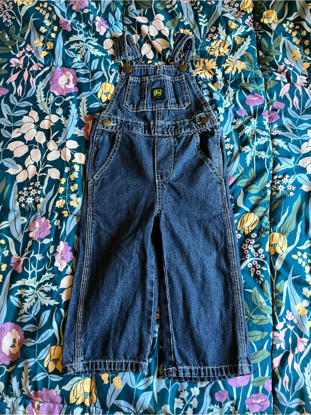 John Deere Toddler Denim Overalls - Dark Blue Size 2T